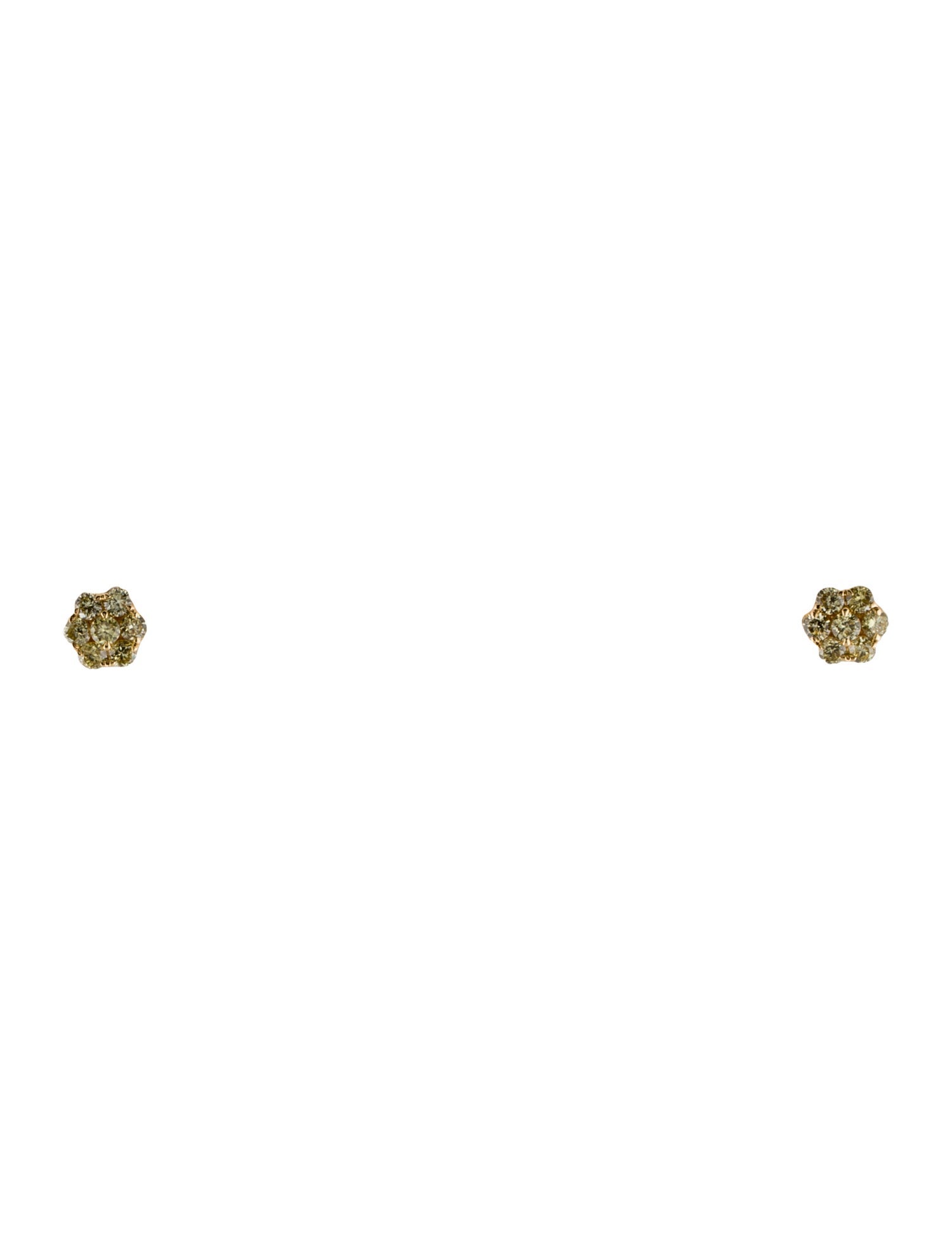 Earrings 18K Diamond Flower Stud Earrings