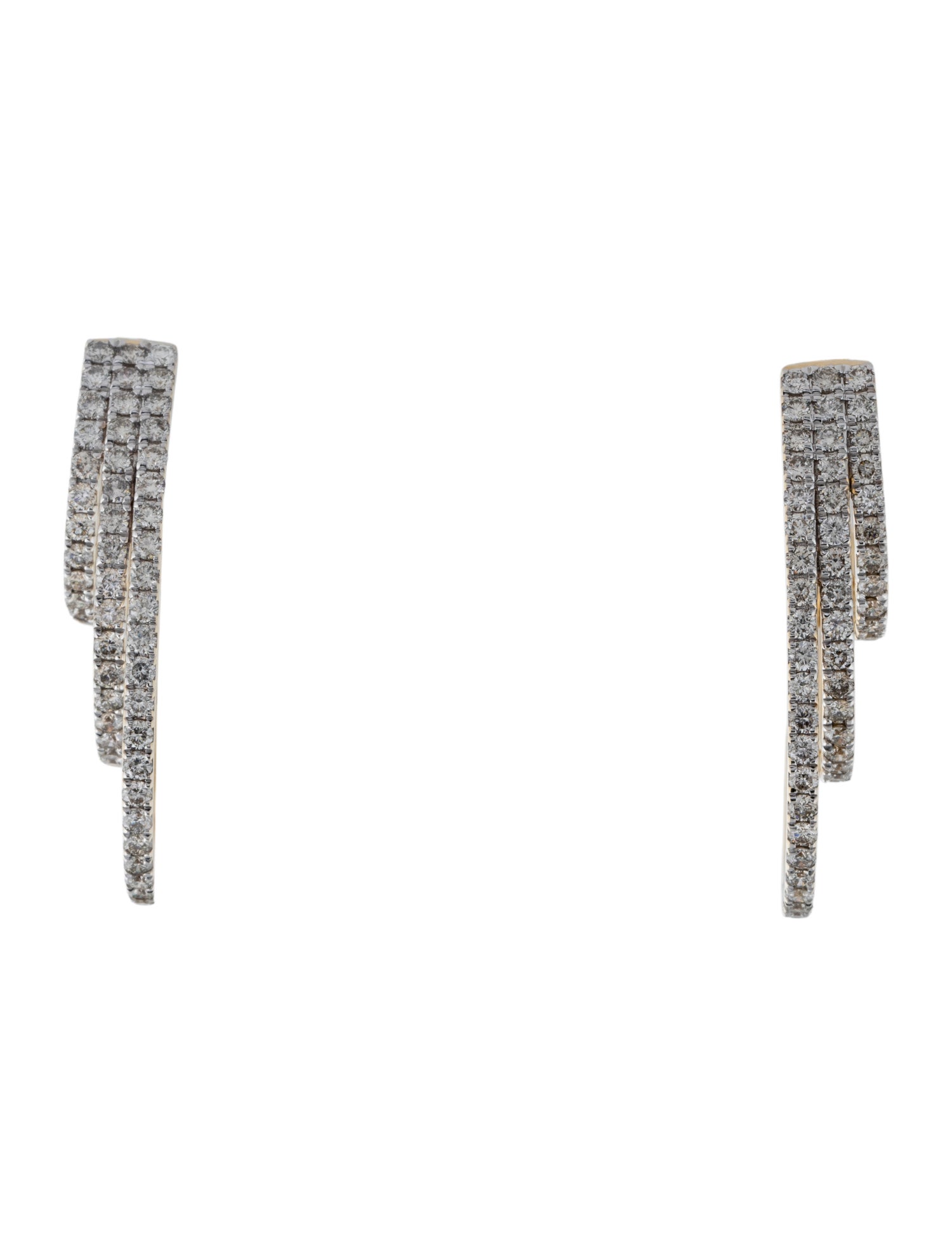 Earrings 14K 2.10ctw Diamond Hoop Earrings