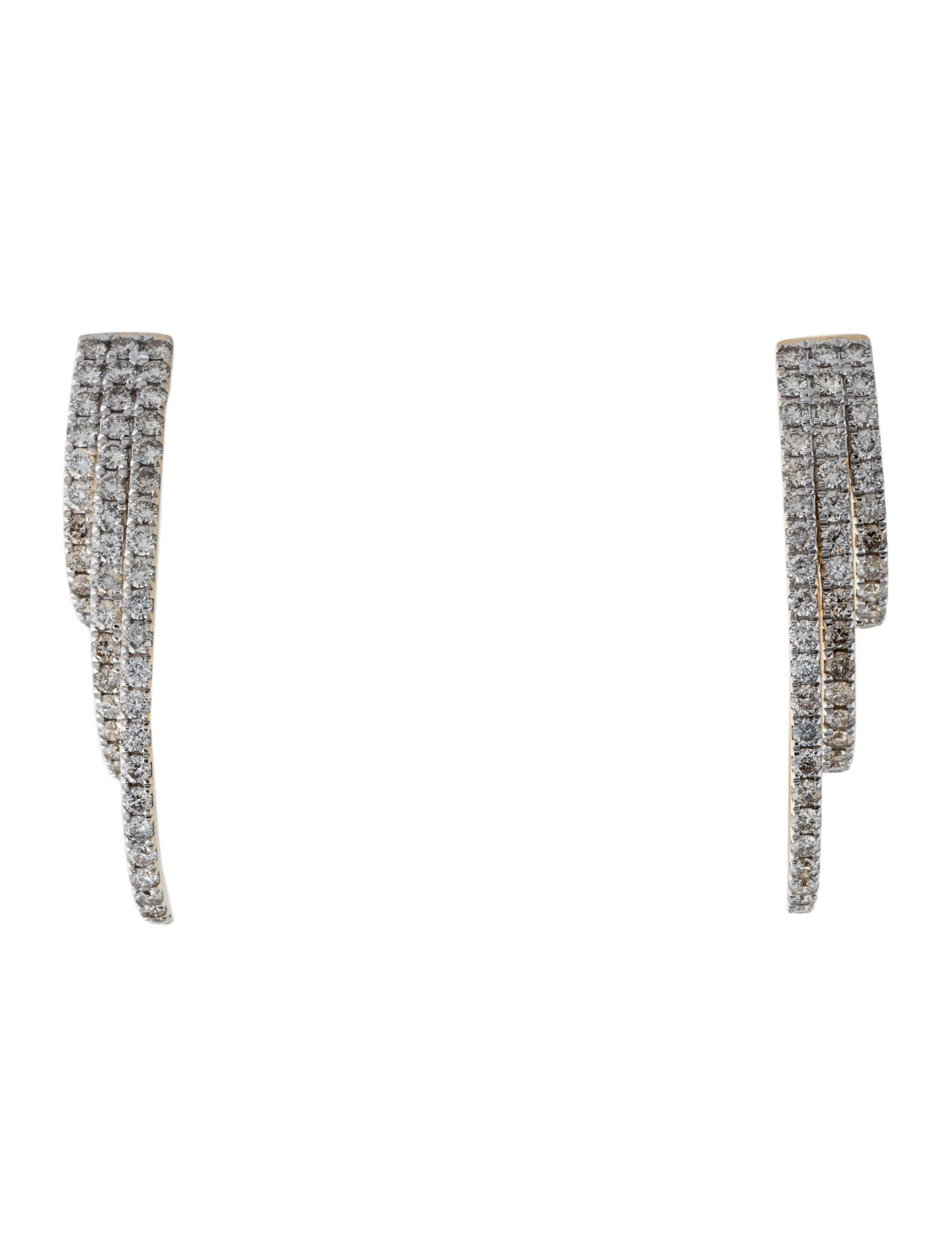 Earrings 14K 2.10ctw Diamond Hoop Earrings
