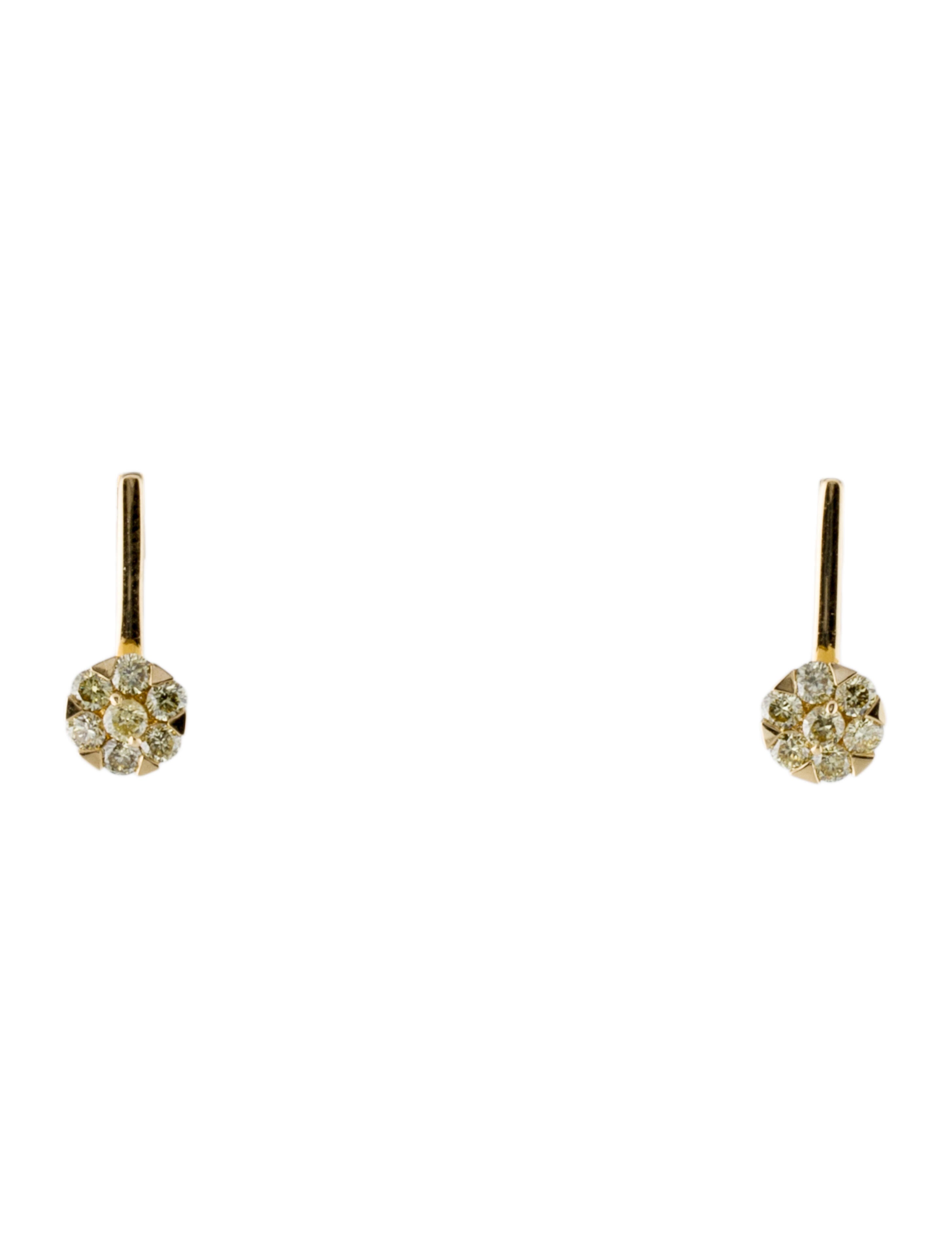 Earrings 18K Diamond Flower Stud