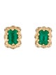 Earrings 14K 1.19ctw Emerald & Diamond Stud Earrings