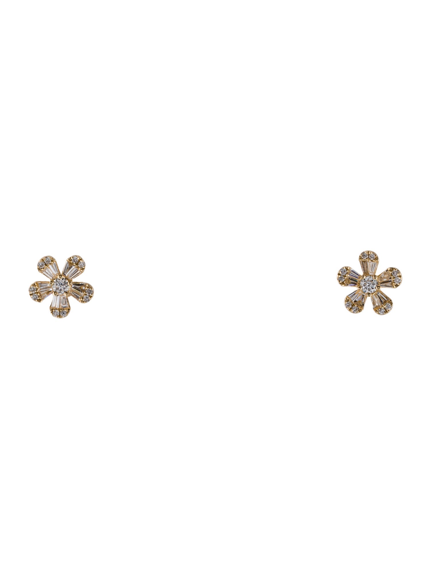 Earrings 14K Diamond Pavé Flower Stud Earrings
