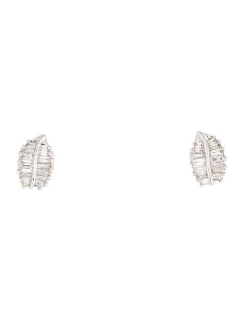 Earrings 14K Diamond Leaf Stud Earrings