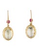 Earrings 18K Citrine & Ruby Drop Earrings