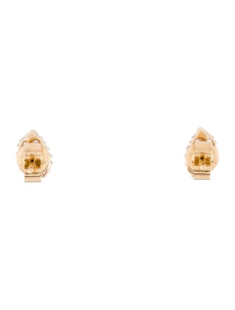 Earrings 14K Diamond Leaf Stud Earrings