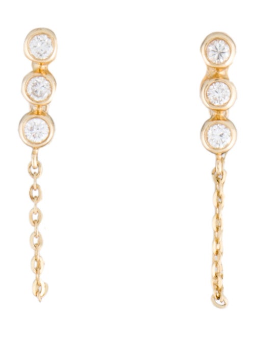 Earrings 14K Diamond Chain Drop Earrings
