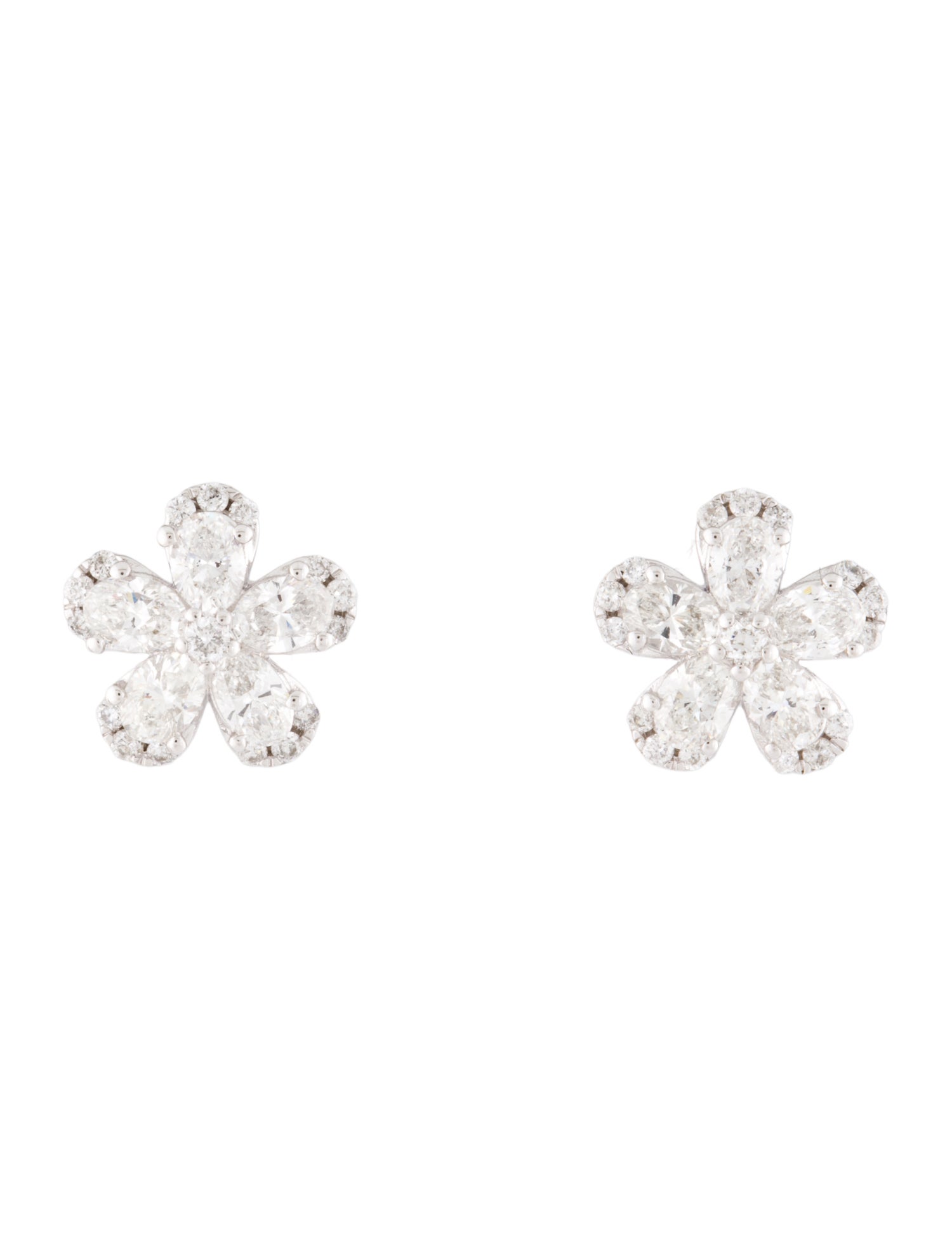 Earrings 14K 1.20ctw Diamond Flower Stud