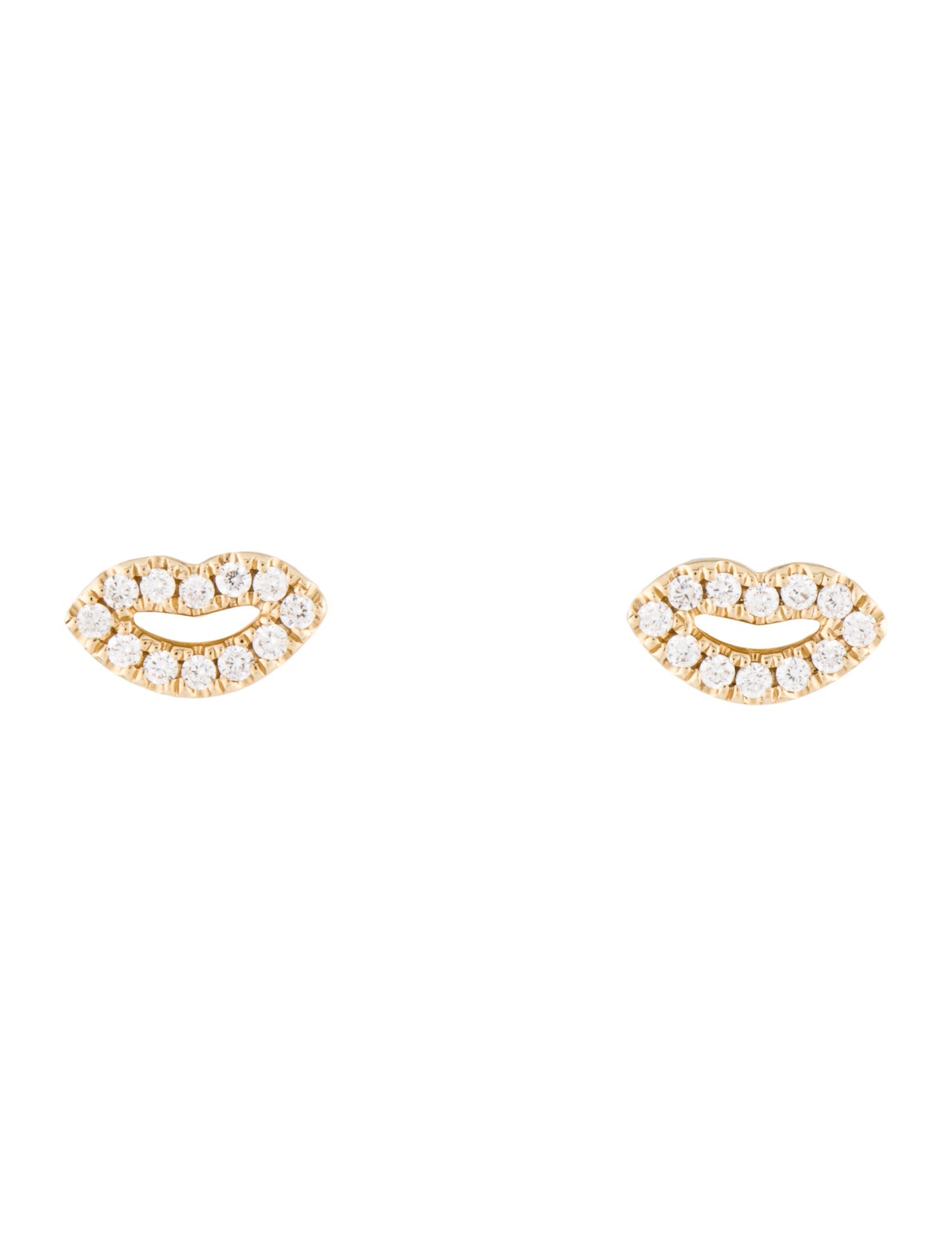 Earrings 14K Diamond Lips Stud