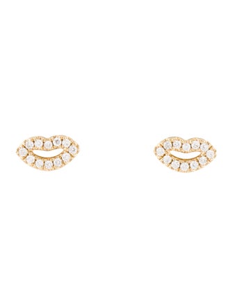 Earrings  14K Diamond Lips Stud Earrings