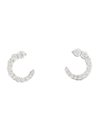 Earrings 14K Diamond Curved Earrings