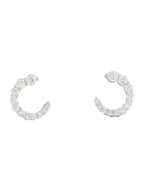 Earrings 14K Diamond Curved Earrings