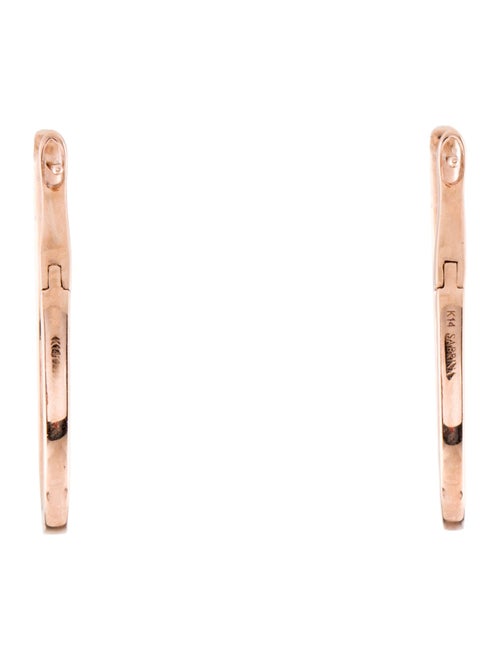 Earrings 14K Diamond Tear Drop Hoop Earrings