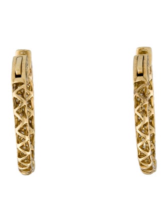 Earrings 18K 3.13ctw Diamond Pavé Inside Out Hoop Earrings