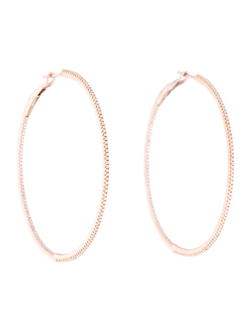 Earrings 14K Diamond Skinny Hoop Earrings