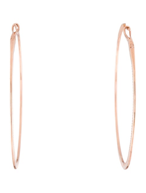 Earrings 14K Diamond Skinny Hoop Earrings