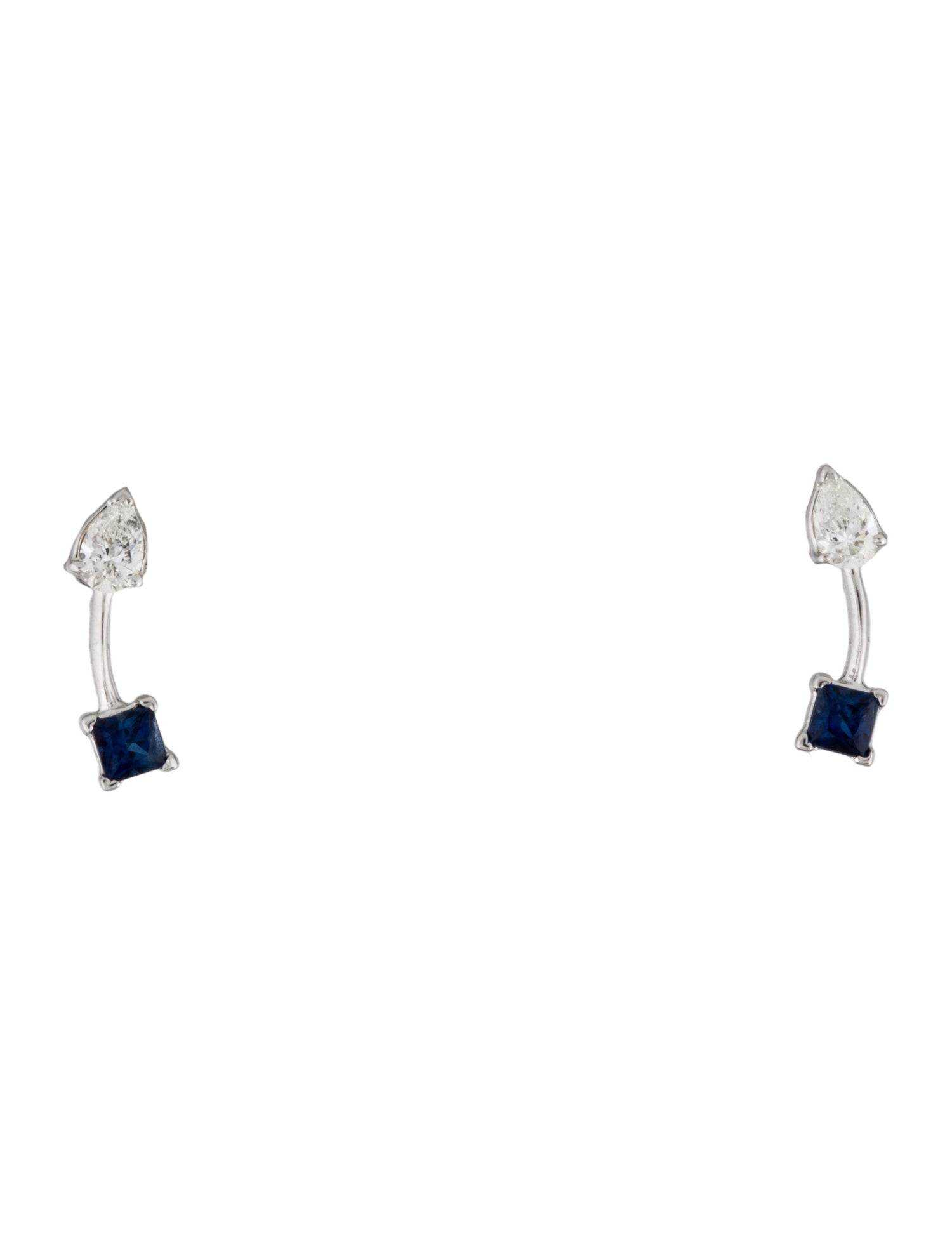 Earrings 14K Sapphire & Diamond Stud