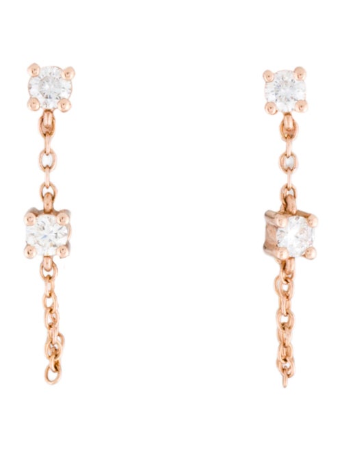 Earrings 14K Diamond Chain Drop Earrings
