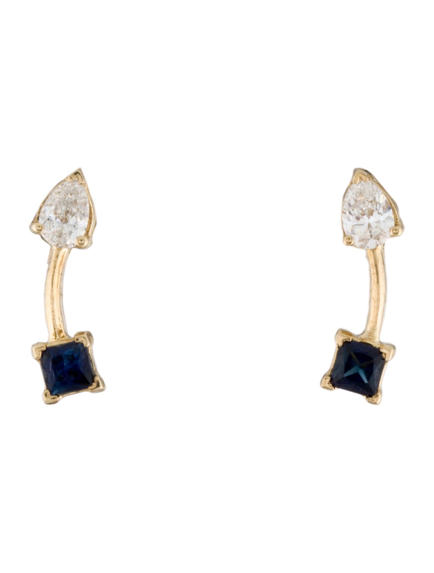 Earrings 14K Sapphire & Diamond Stud