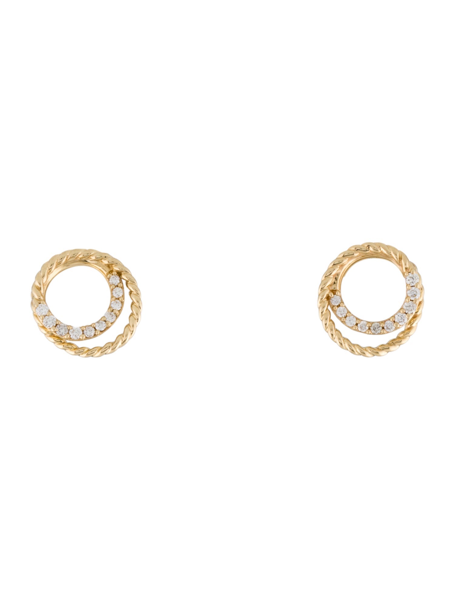 Earrings 14K Diamond Circle Stud