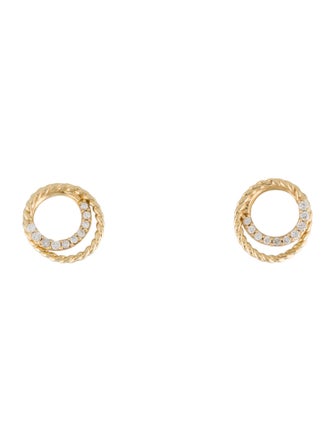 Earrings 14K Diamond Circle Stud Earrings
