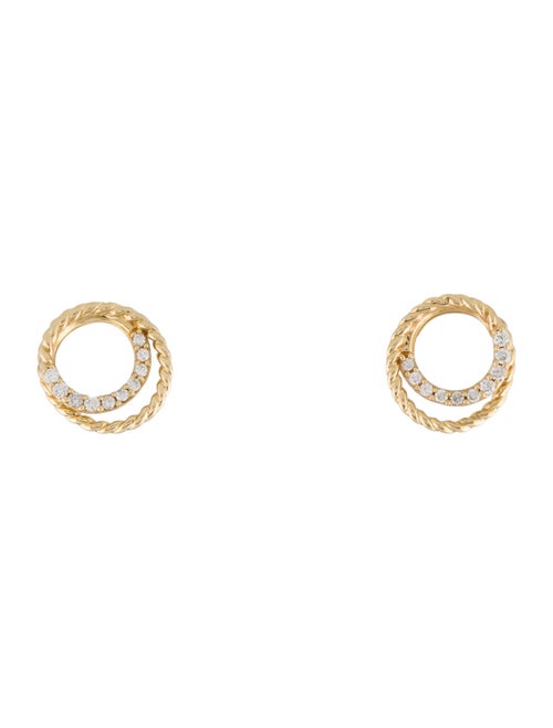 Earrings 14K Diamond Circle Stud Earrings