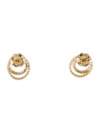 Earrings 14K Diamond Circle Stud Earrings