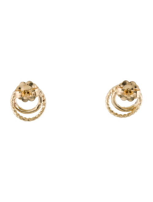 Earrings 14K Diamond Circle Stud Earrings
