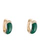 Earrings 14K Malachite & Diamond Hoop Earrings