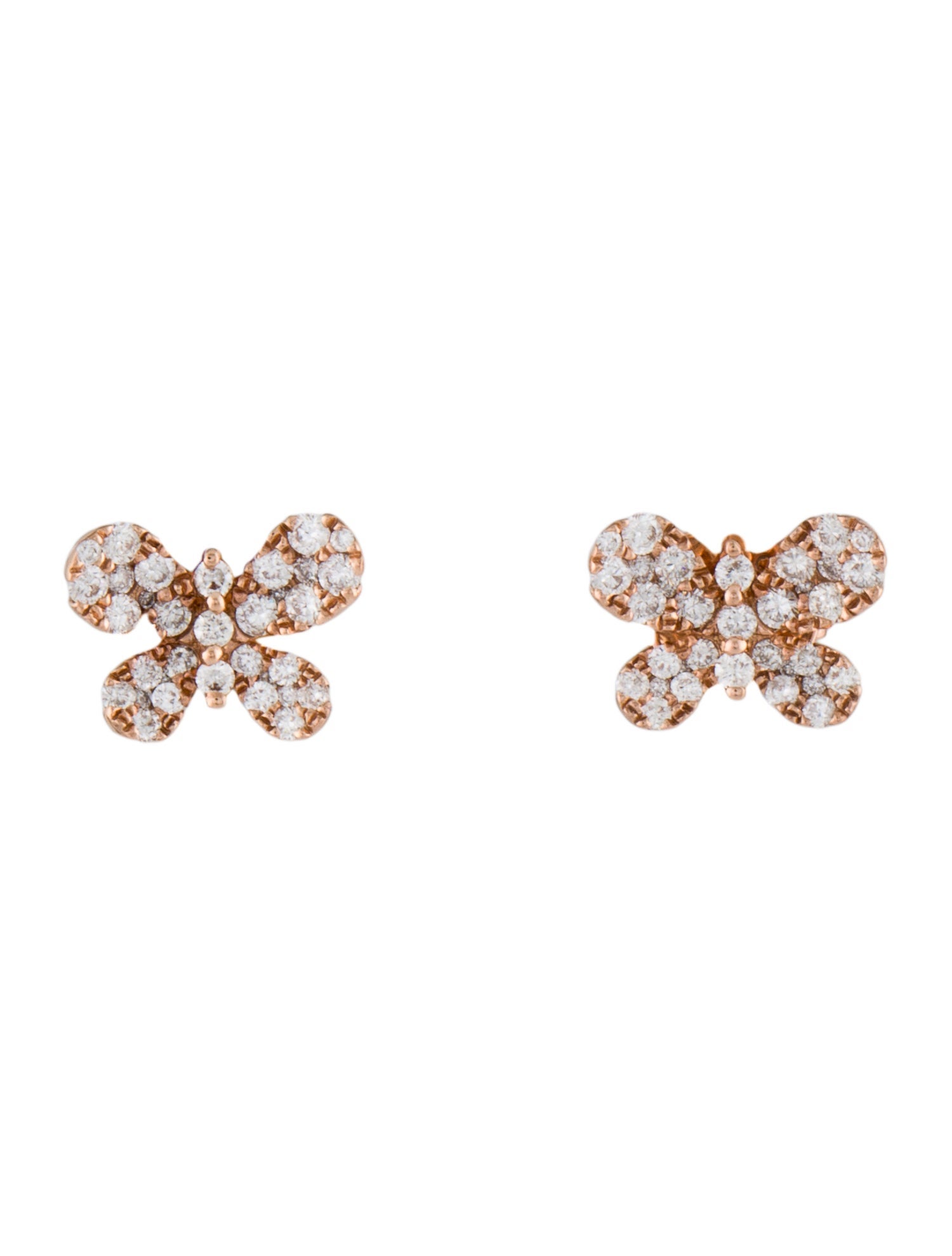 Earrings 14K Diamond Butterfly Stud w/ Tags