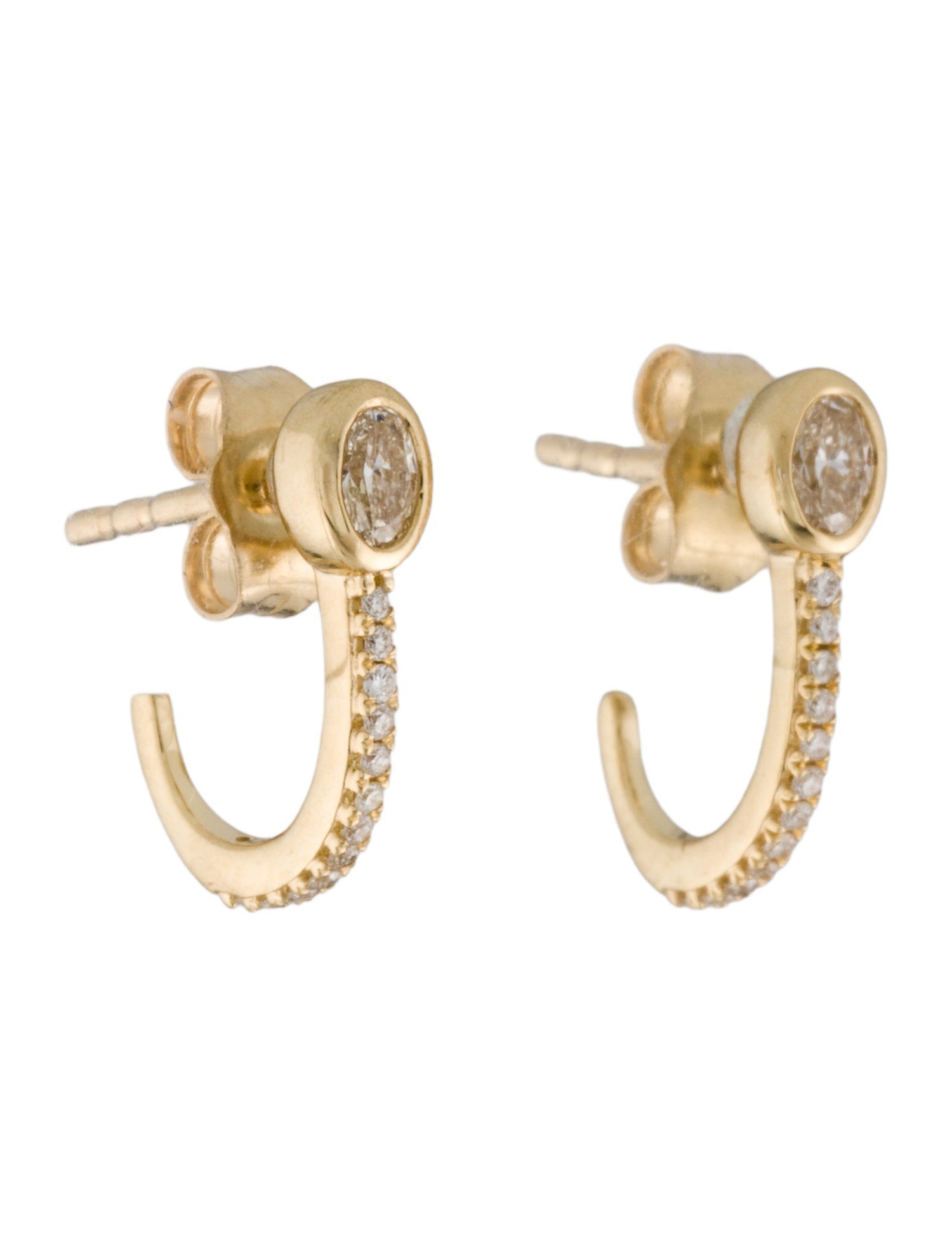 Earrings 14K Diamond Hoop w/ Tags