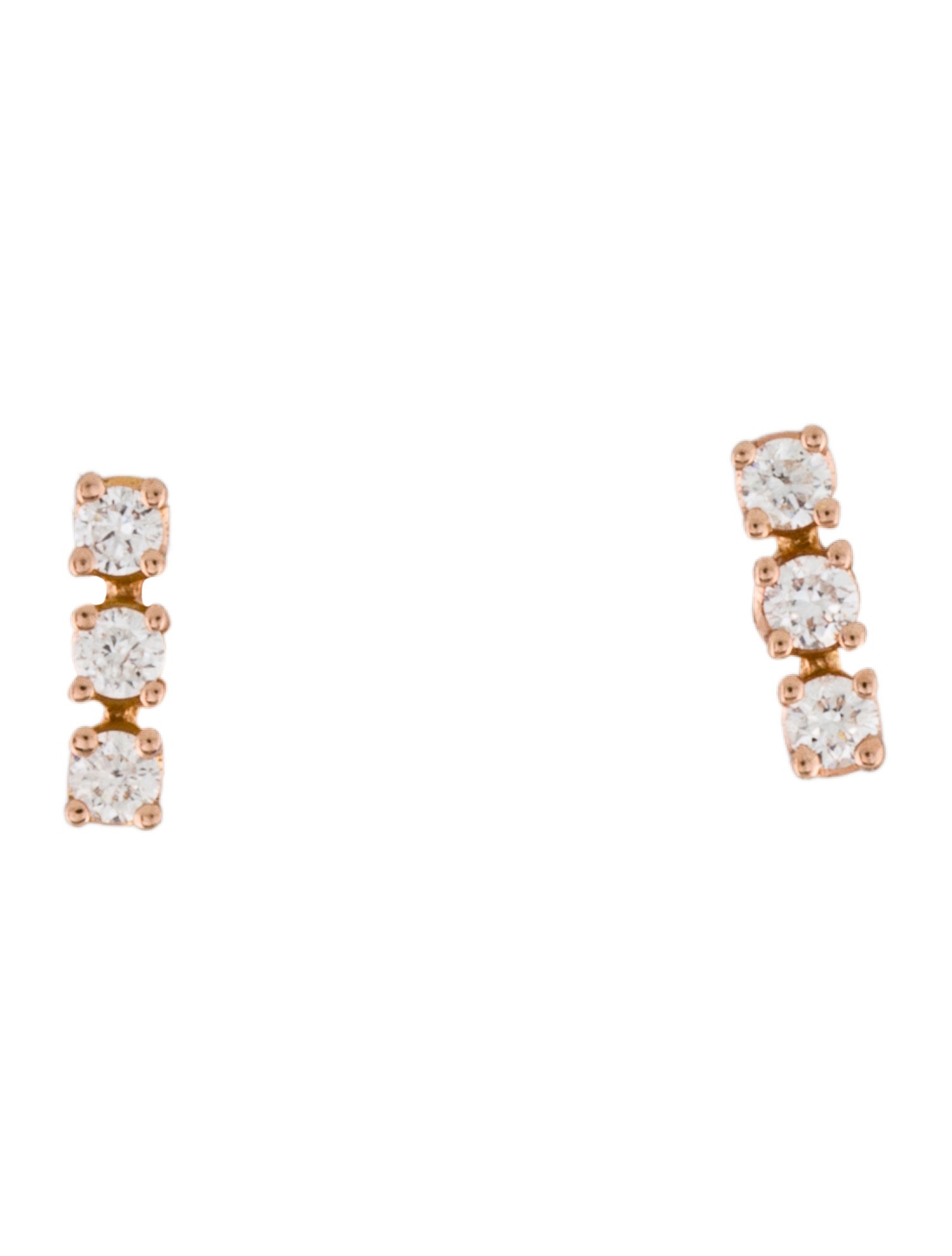 Earrings 14K Diamond Bar Stud