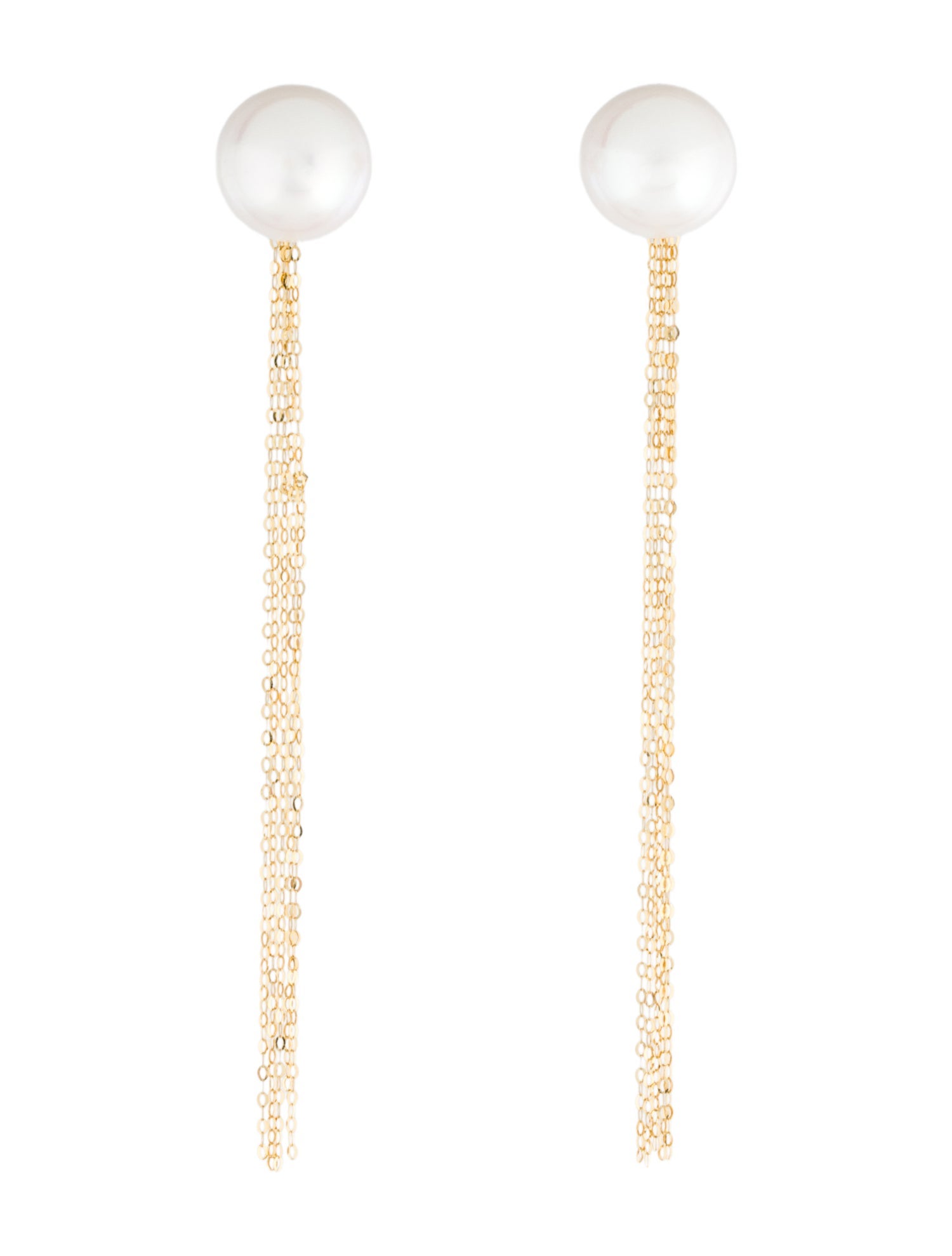 Earrings 18K Pearl Chain Tassel