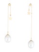 Earrings 18K Pearl & Star Chain Drop Earrings