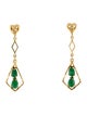 Earrings 18K Dyed Jadeite & Diamond Drop Earrings