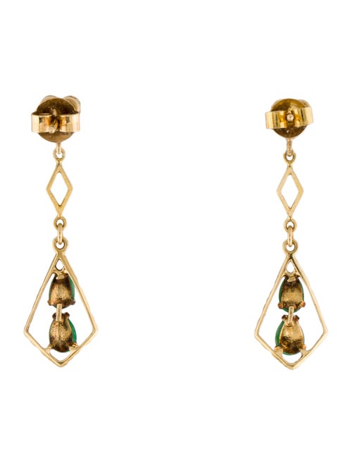 Earrings 18K Dyed Jadeite & Diamond Drop Earrings