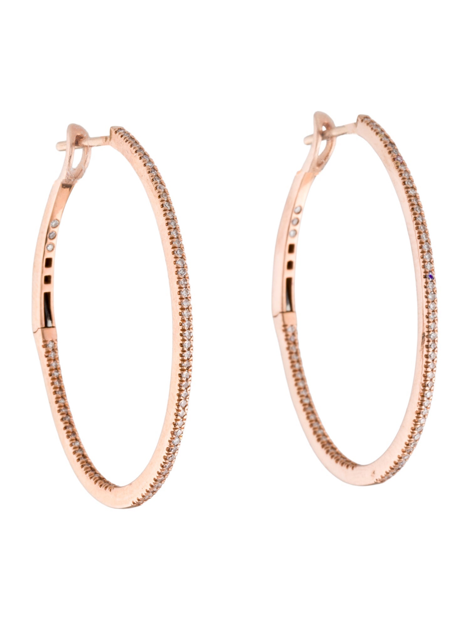Earrings 14K Diamond Inside-Out Hoop