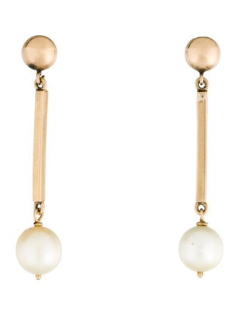 Earrings 14K Pearl Stick Drop Earrings