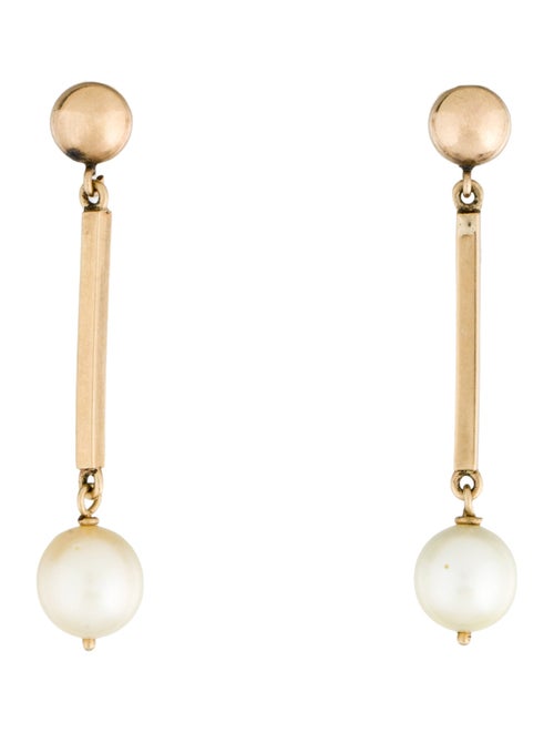 Earrings 14K Pearl Stick Drop Earrings
