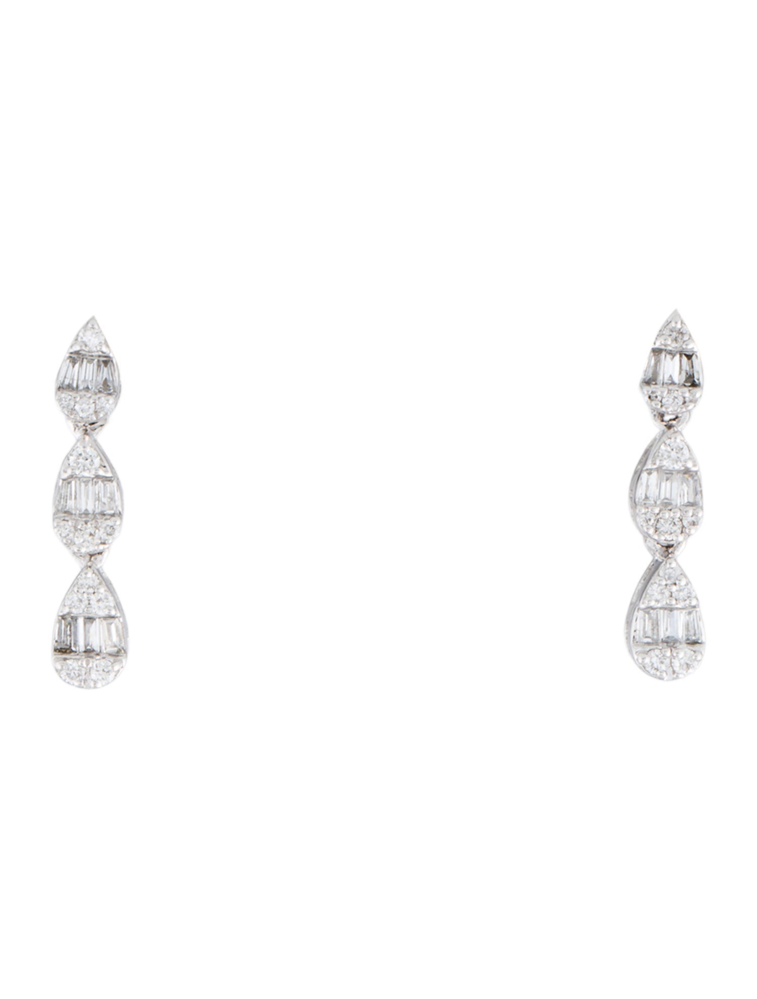 Earrings 14K Diamond Drop w/ Tags