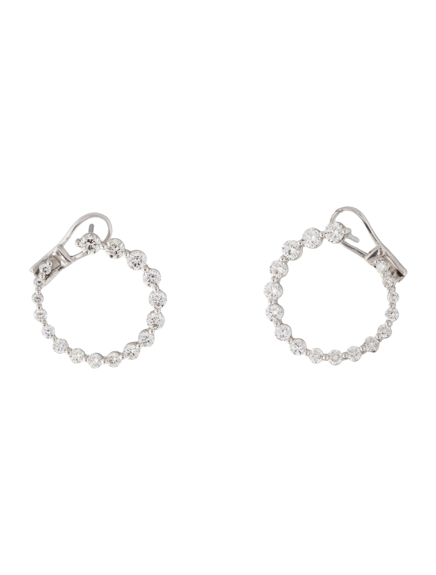 Earrings 14K 2.40ctw Diamond Circular Front Facing Hoop