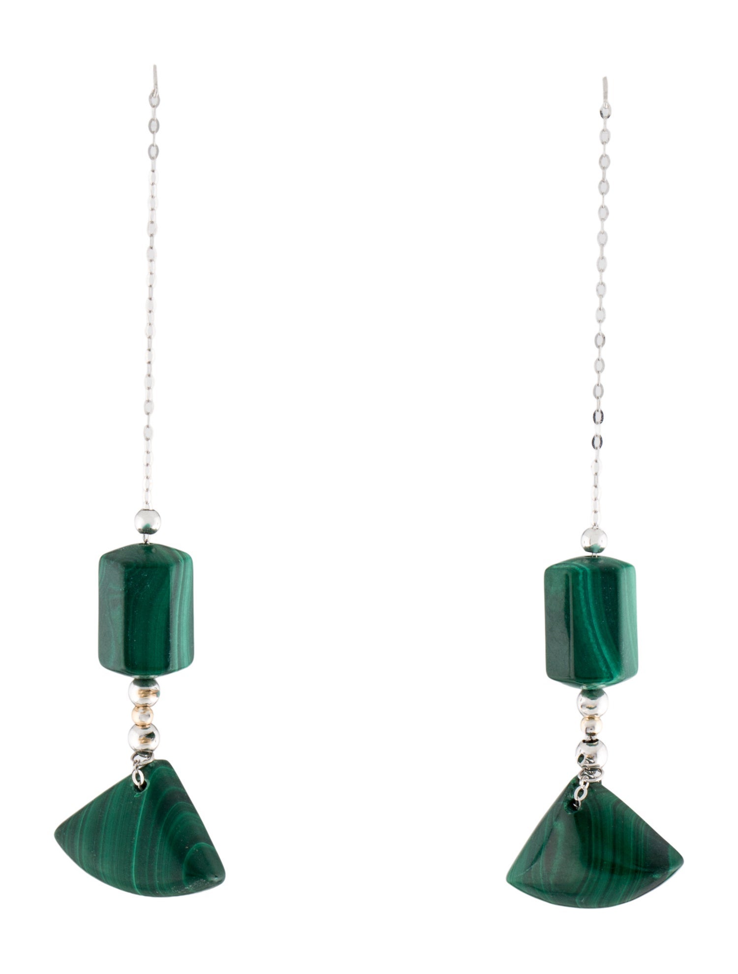 Earrings 18K Malachite Drop Earrings