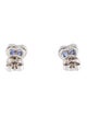 Earrings 14K Sapphire & Diamond Heart Stud Earrings