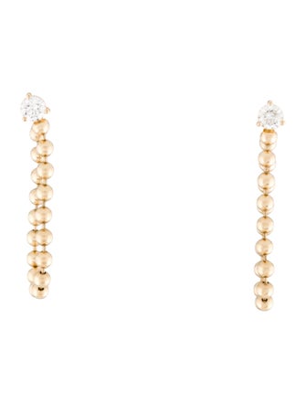 Earrings 14K Diamond Bead Chain Drop Earring