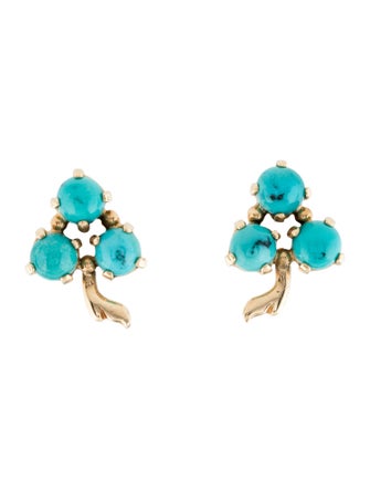 Earrings 14K 4.14ctw Turquoise Stud Earrings