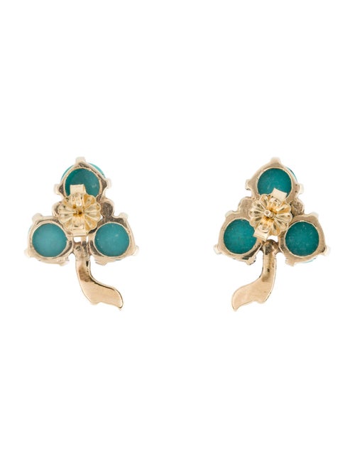 Earrings 14K 4.14ctw Turquoise Stud Earrings