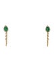 Earrings 14K Emerald & Diamond Chain Drop Earrings