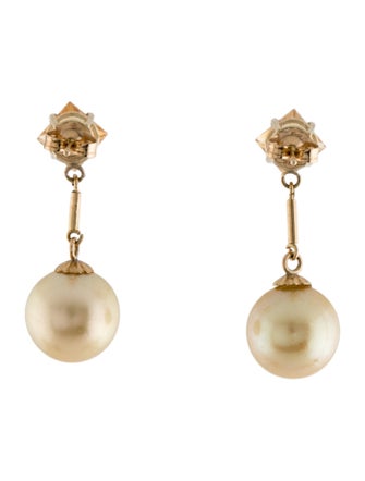 Earrings 14K Pearl & Citrine Drop Earrings