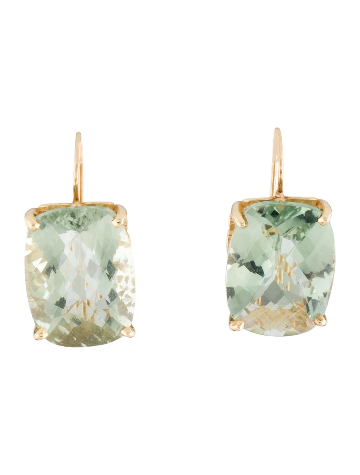 Earrings 14K Prasiolite