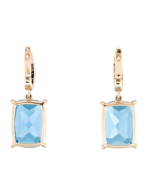 Earrings 14K Topaz & Diamond Drop Earrings