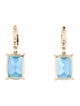 Earrings 14K Topaz & Diamond Drop Earrings